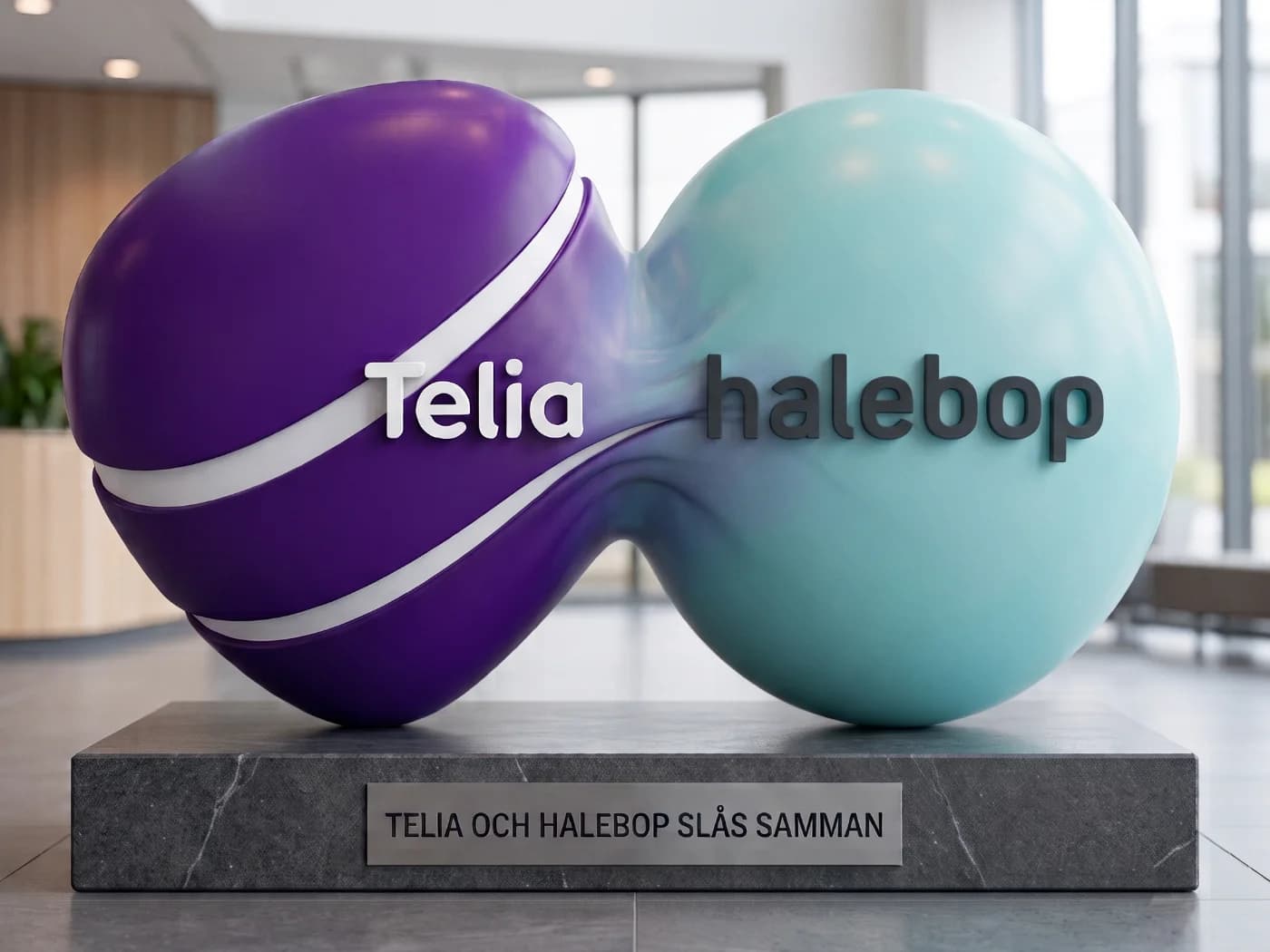 Halebop och Telias loggor