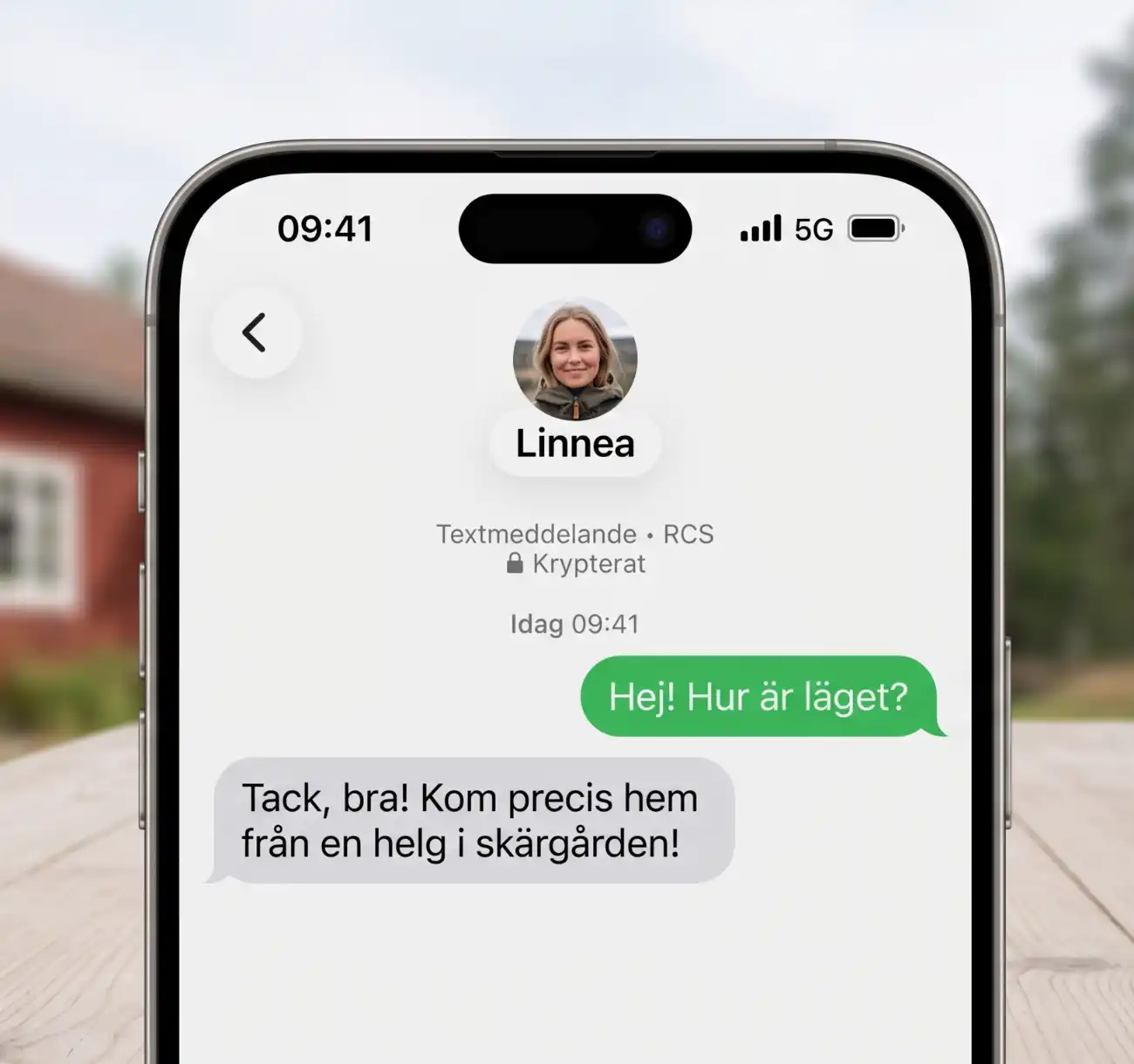 Bild på RCS-meddelande på iPhone